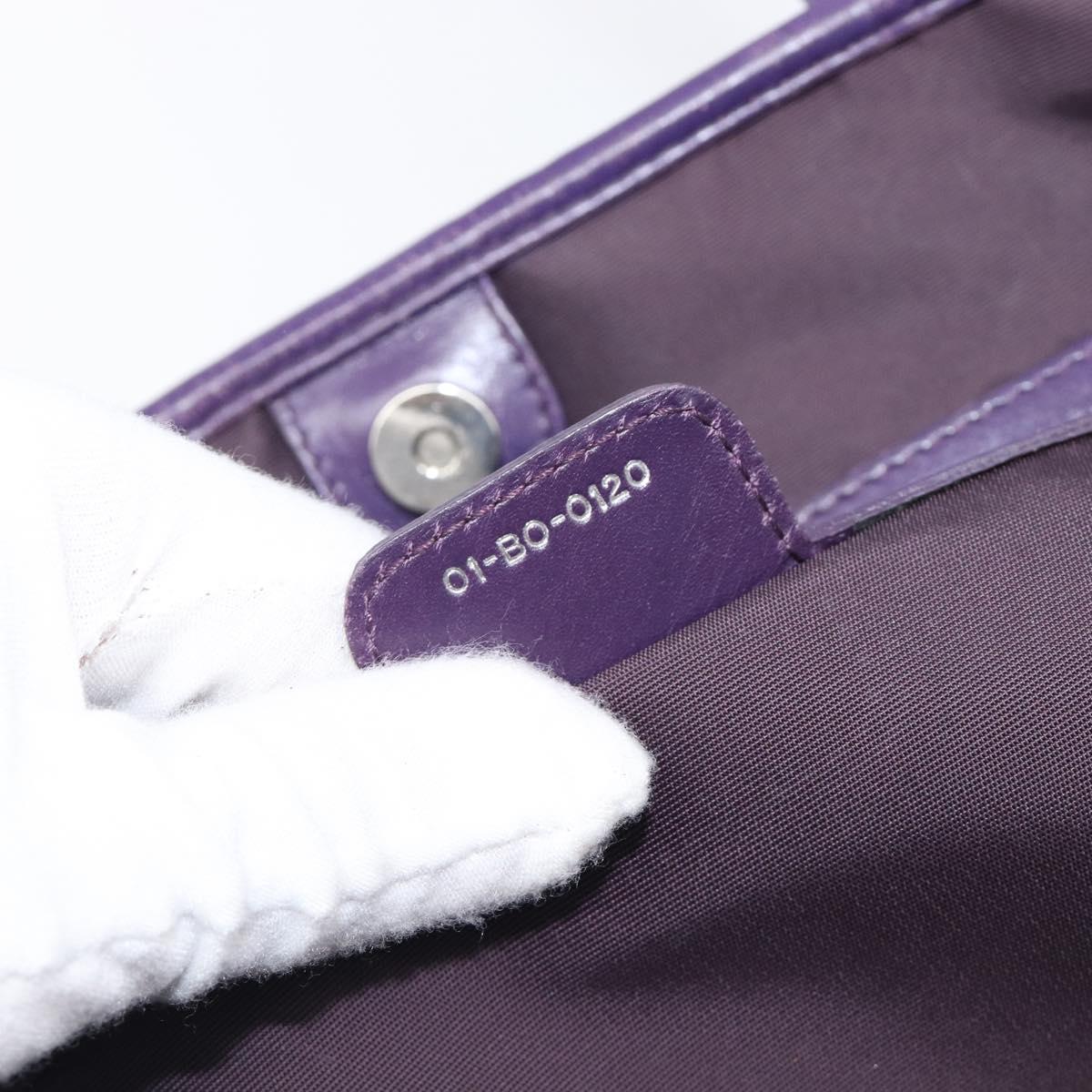 Christian Dior Canage Tote Bag Canvas Purple Silver Auth 201229