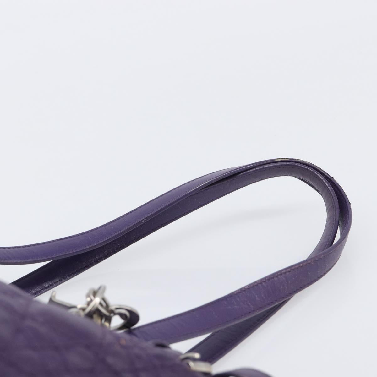 Christian Dior Canage Tote Bag Canvas Purple Silver Auth 201229