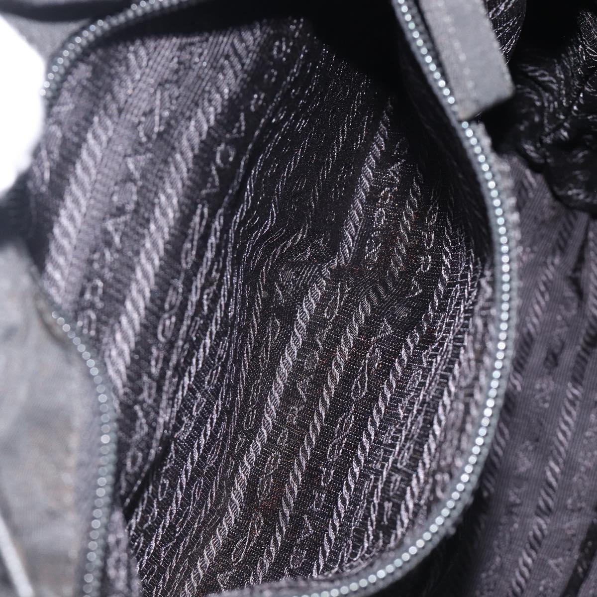 PRADA Backpack Nylon Black Gold Tone Auth 201231