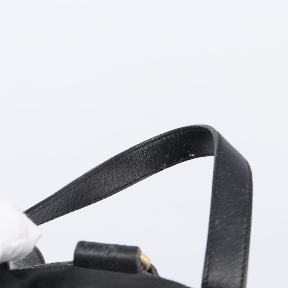 PRADA Backpack Nylon Black Gold Tone Auth 201231