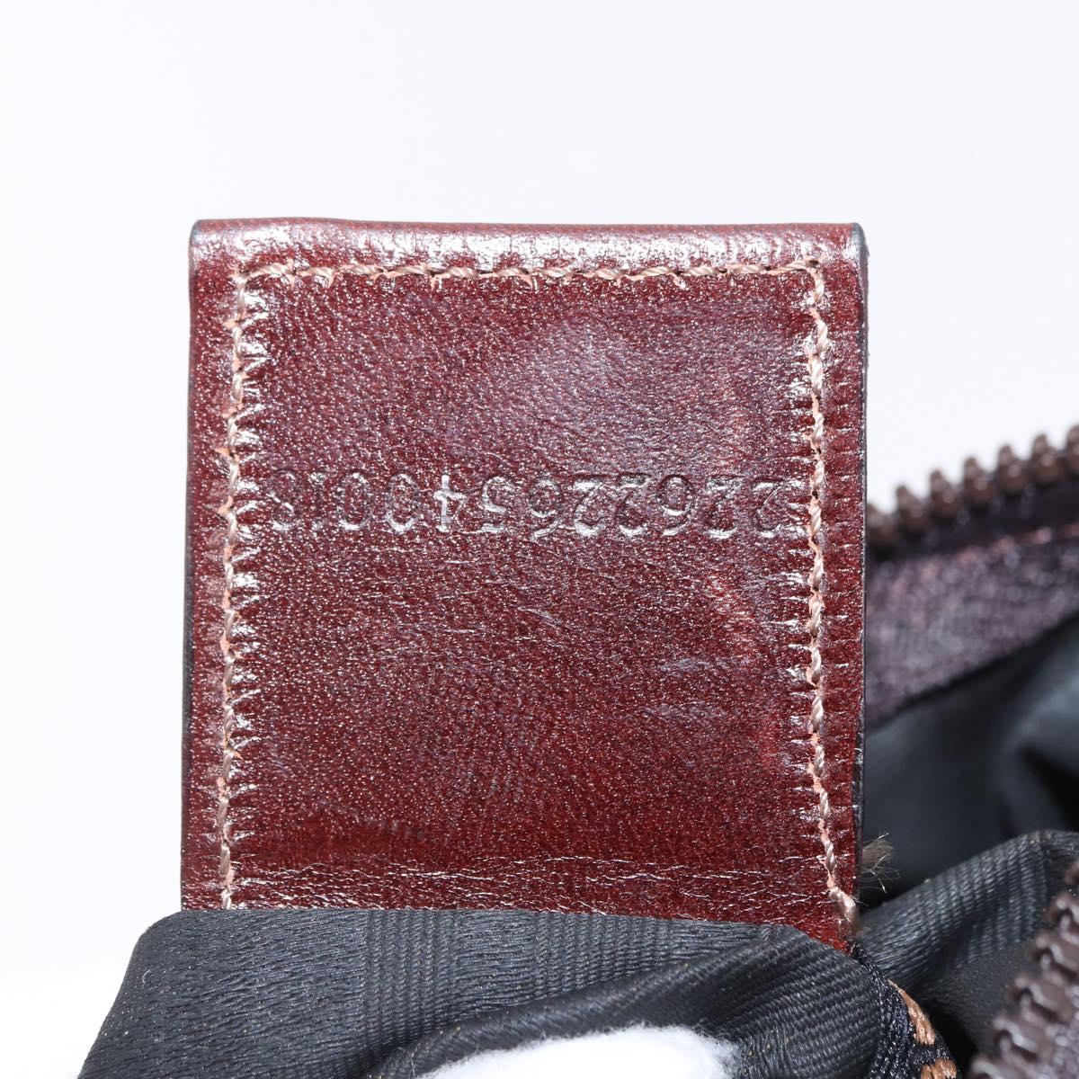 FENDI Zucca Canvas Pouch Black Silver Auth 201233