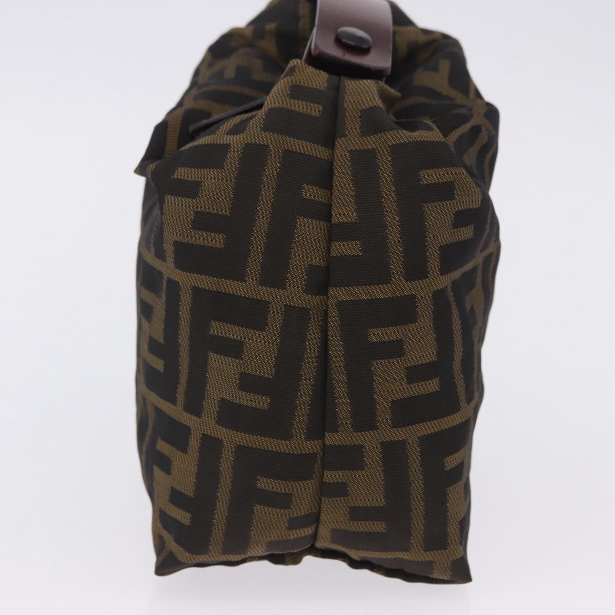 FENDI Zucca Canvas Pouch Black Silver Auth 201233