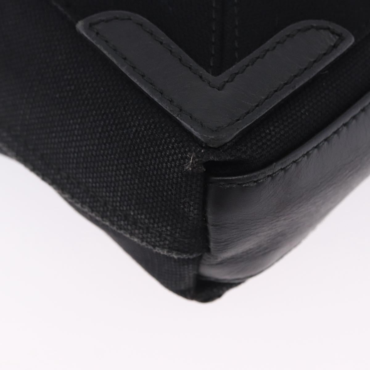 BALENCIAGA Navy Cabas XS Hand Bag Canvas Black Silver 390346 Auth 201237A