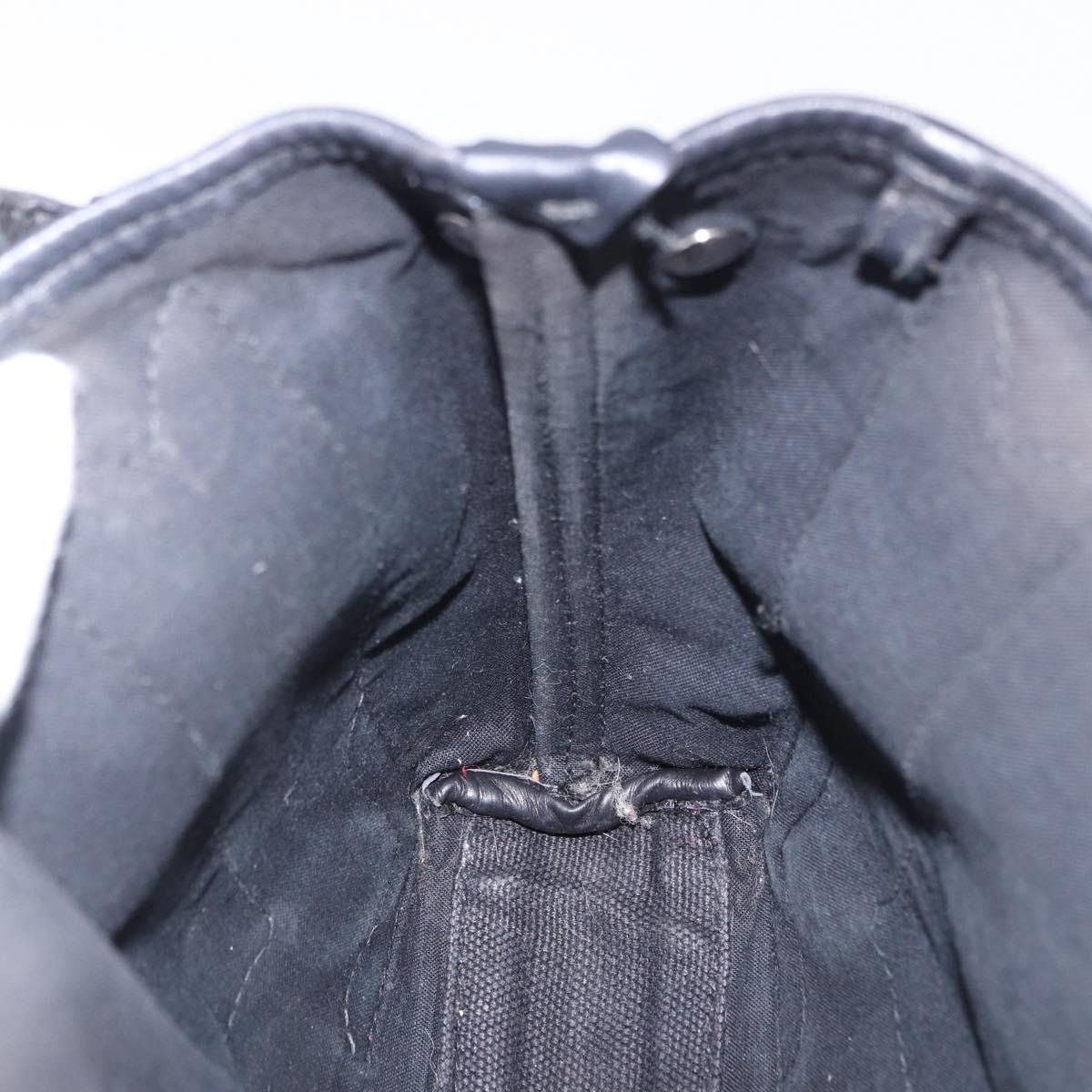 BALENCIAGA Navy Cabas XS Hand Bag Canvas Black Silver 390346 Auth 201237A