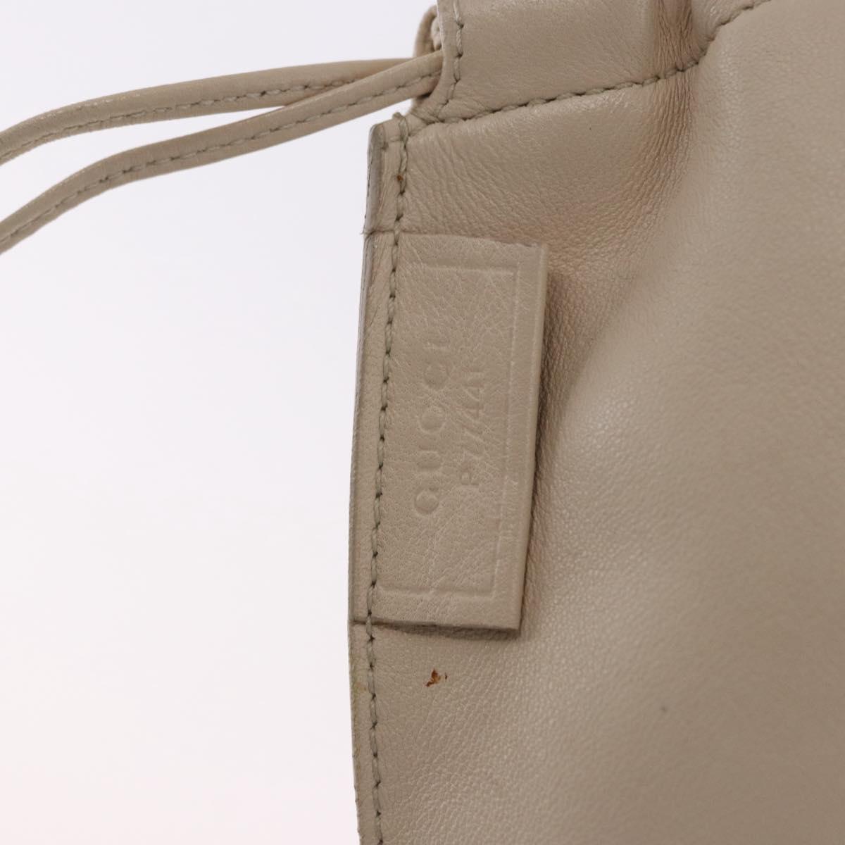 GUCCI Shoulder Bag Leather Cream 001 4403 Auth 201255
