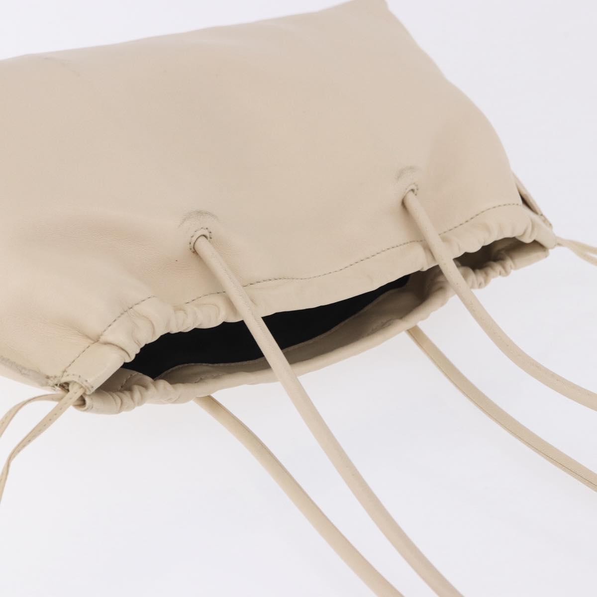 GUCCI Shoulder Bag Leather Cream 001 4403 Auth 201255