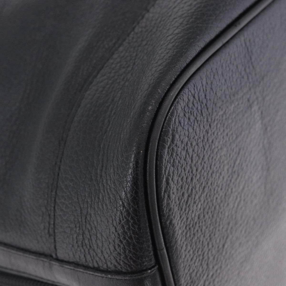Burberrys Shoulder Bag Leather Black Gold Tone Auth 201263A