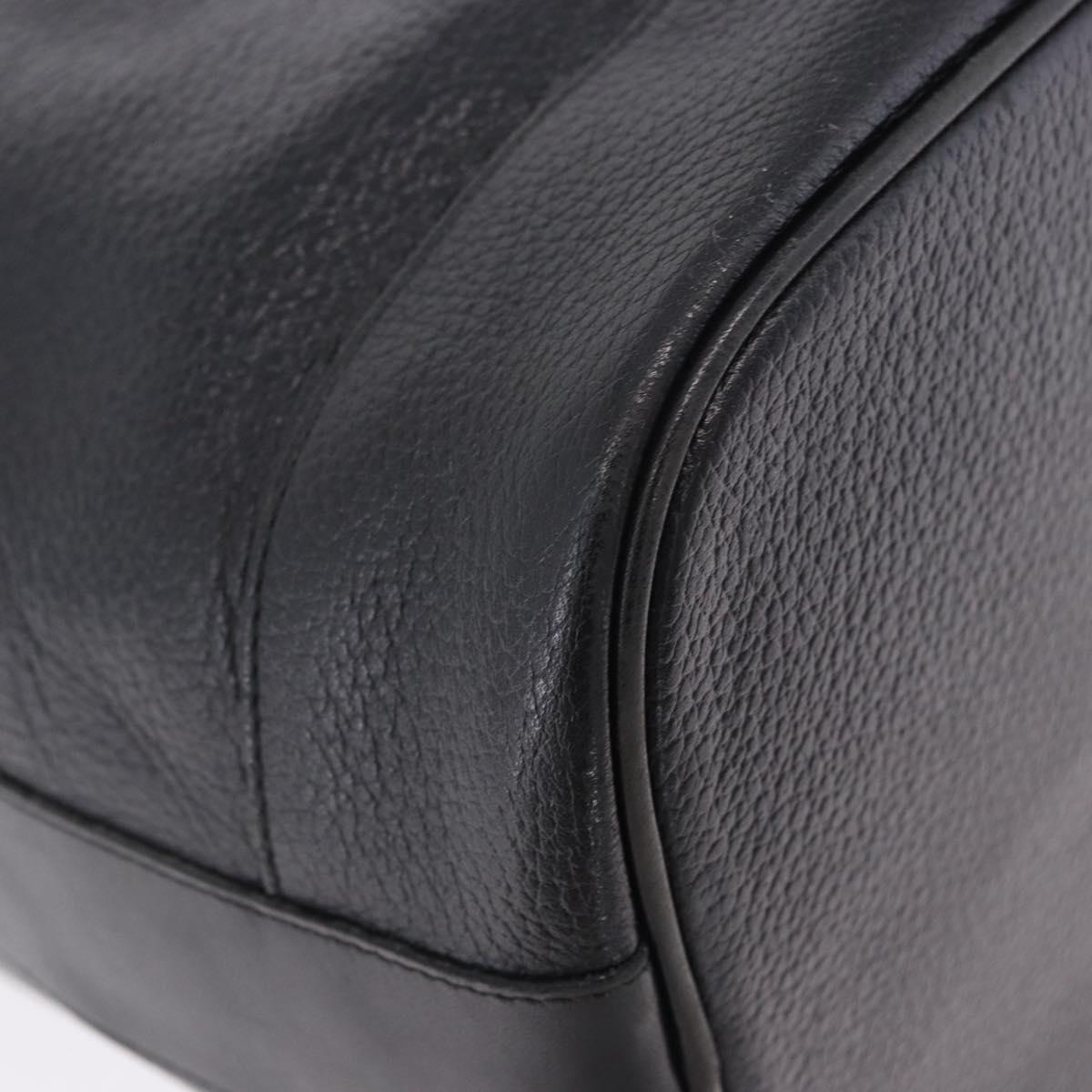 Burberrys Shoulder Bag Leather Black Gold Tone Auth 201263A