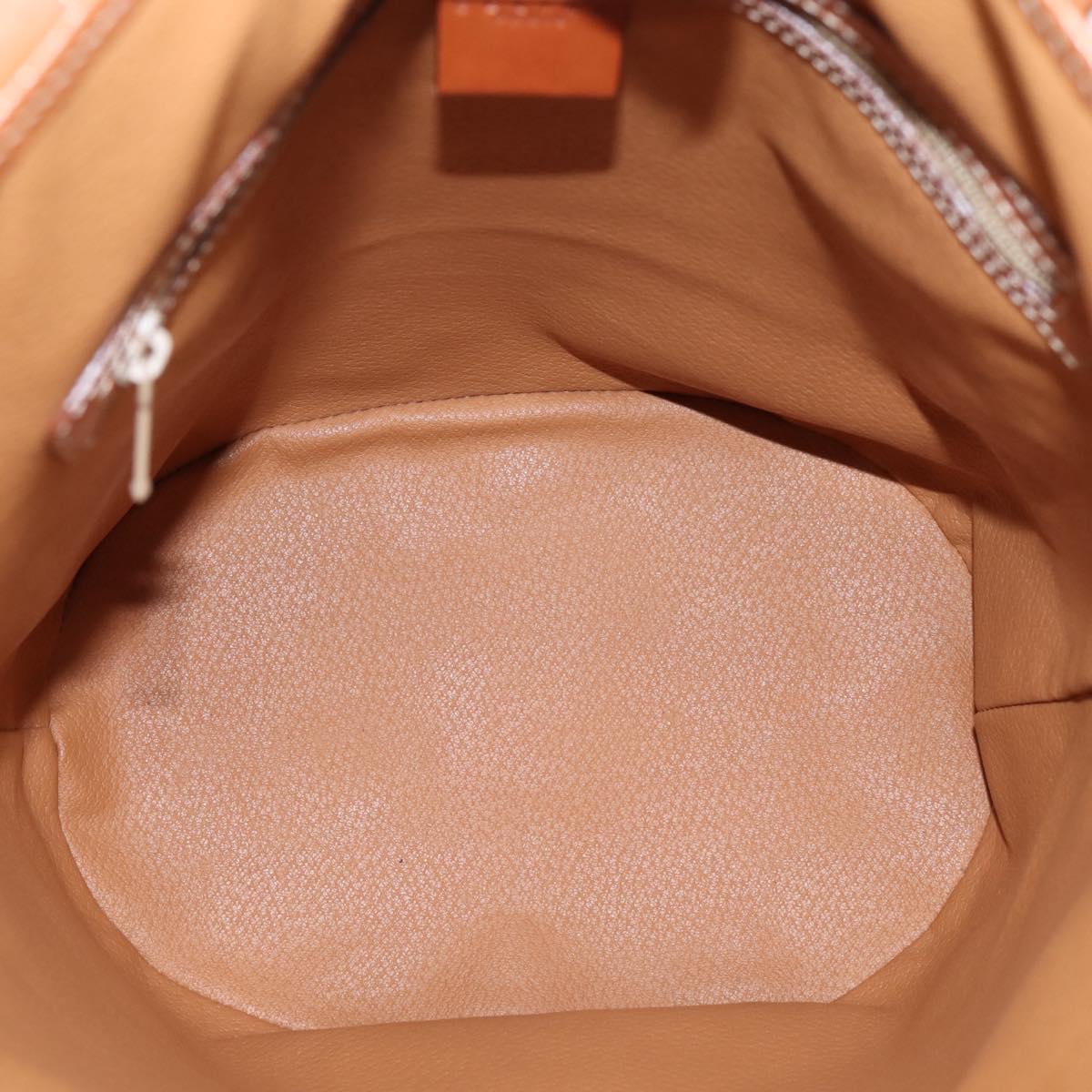 CELINE Macadam Canvas Tote Bag PVC Leather Brown Gold Auth 201267V