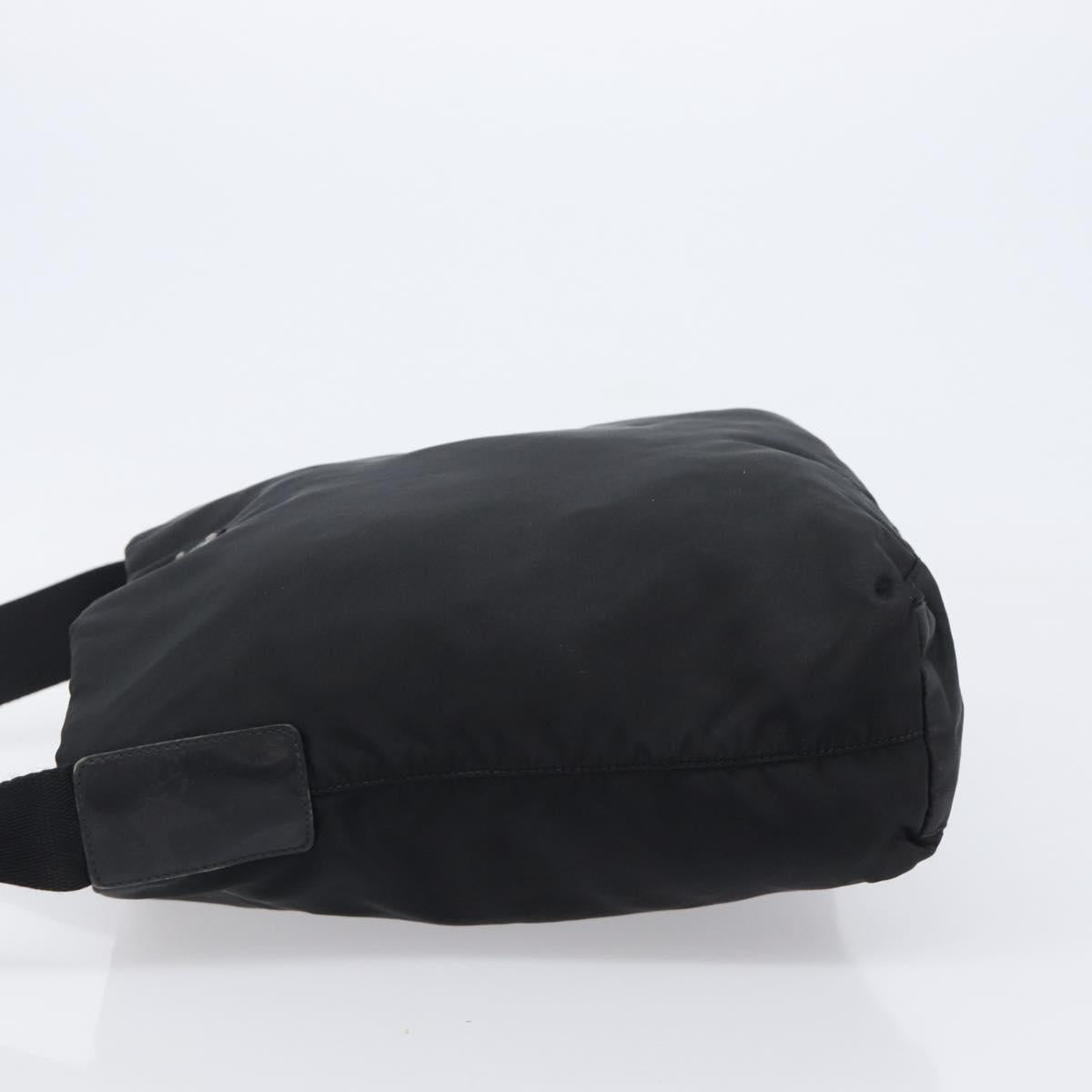 PRADA Shoulder Bag Nylon Black Silver Auth 201270