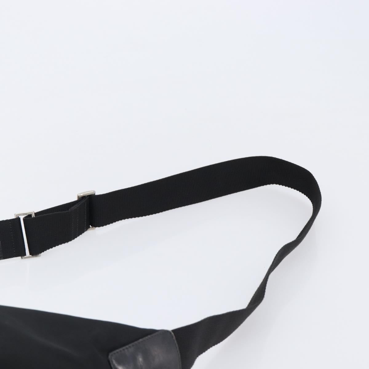 PRADA Shoulder Bag Nylon Black Silver Auth 201270