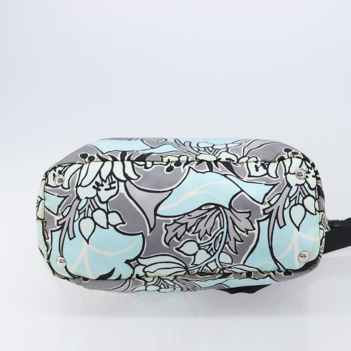 PRADA Tote Bag Nylon 2way Light Blue Silver Auth 201271A
