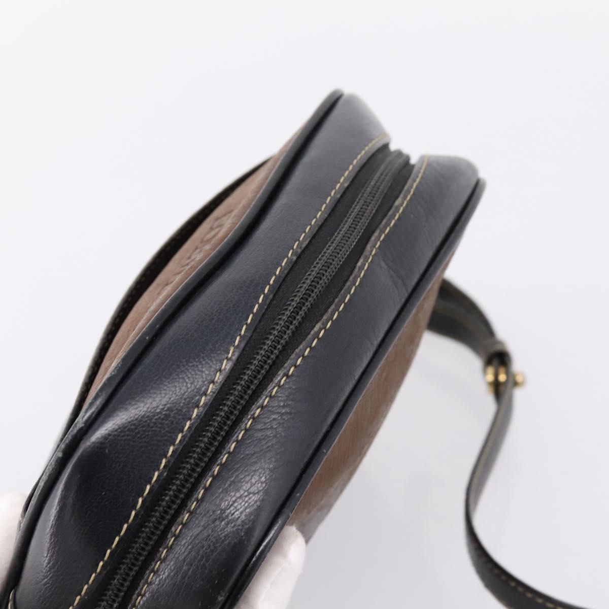 LOEWE Shoulder Bag Leather Black Gold Tone Auth 201277