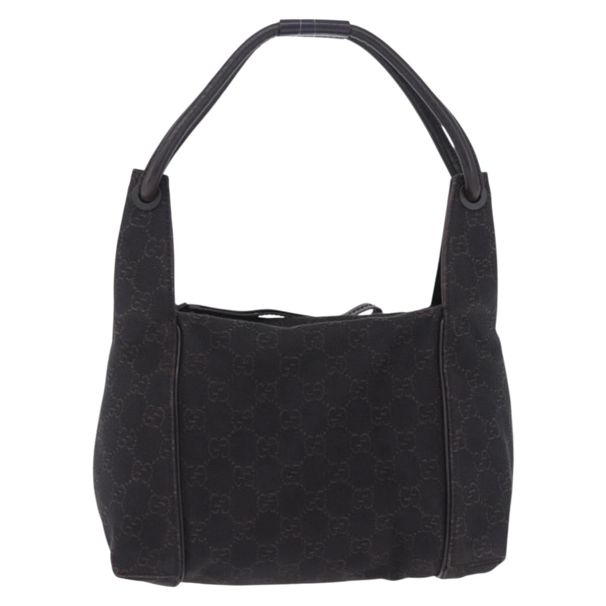 GUCCI GG Canvas Shoulder Bag Black 101333 Auth 201278A
