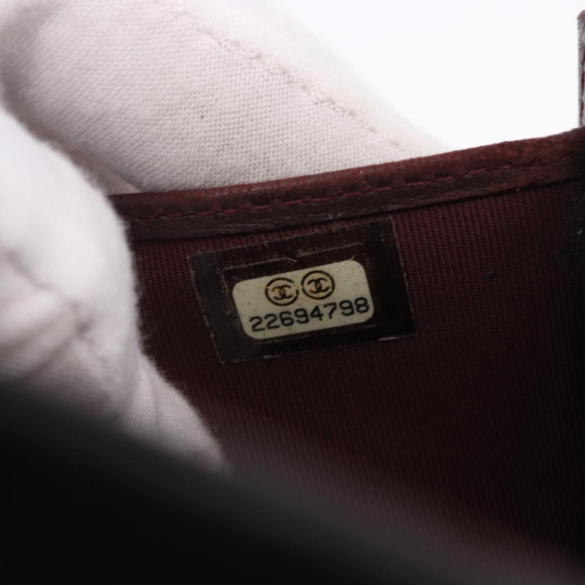 CHANEL Matelasse Bifold Wallet Lamb Skin Black Silver CC Auth 201281A