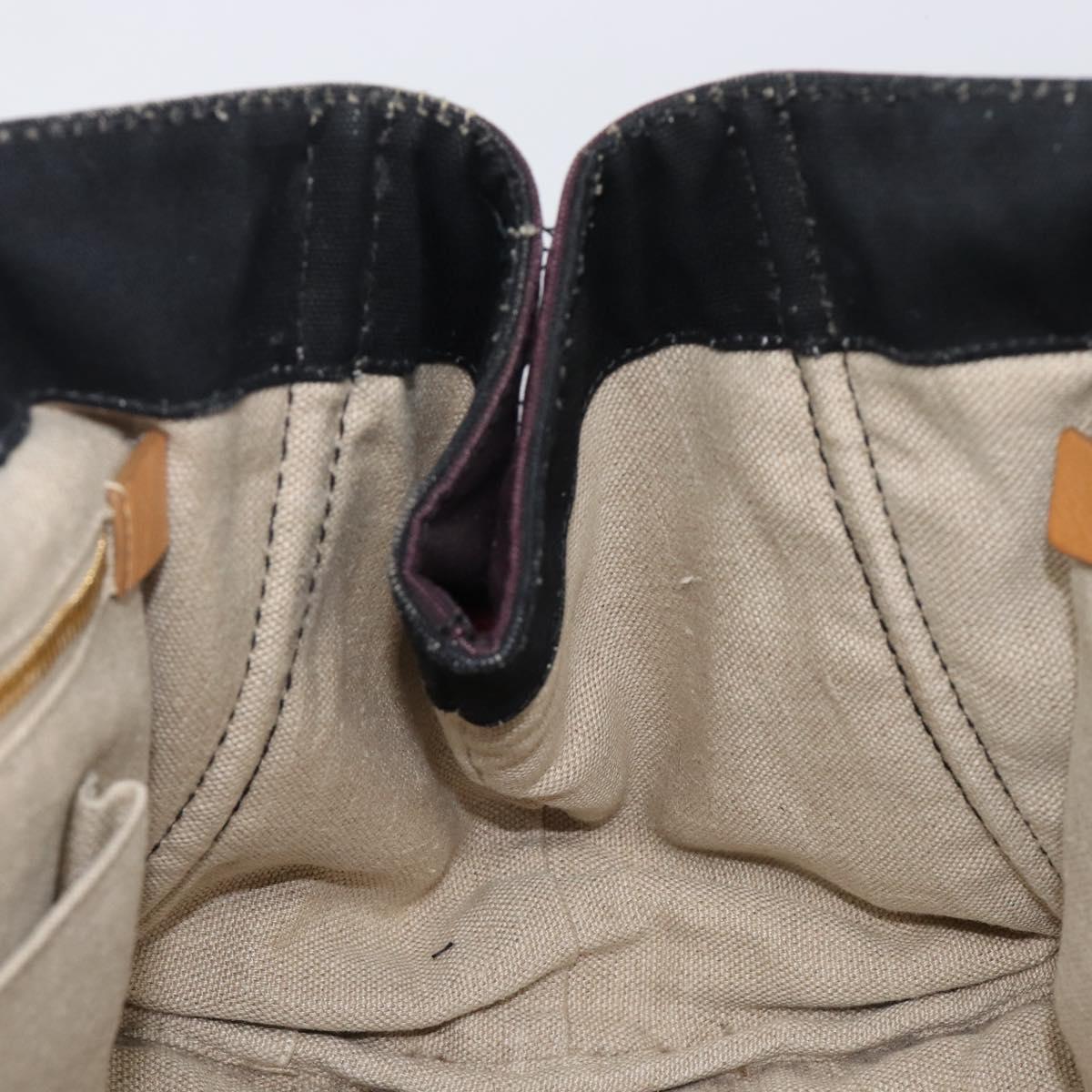PRADA Canapa GM Hand Bag Canvas Black Pink Auth 201284