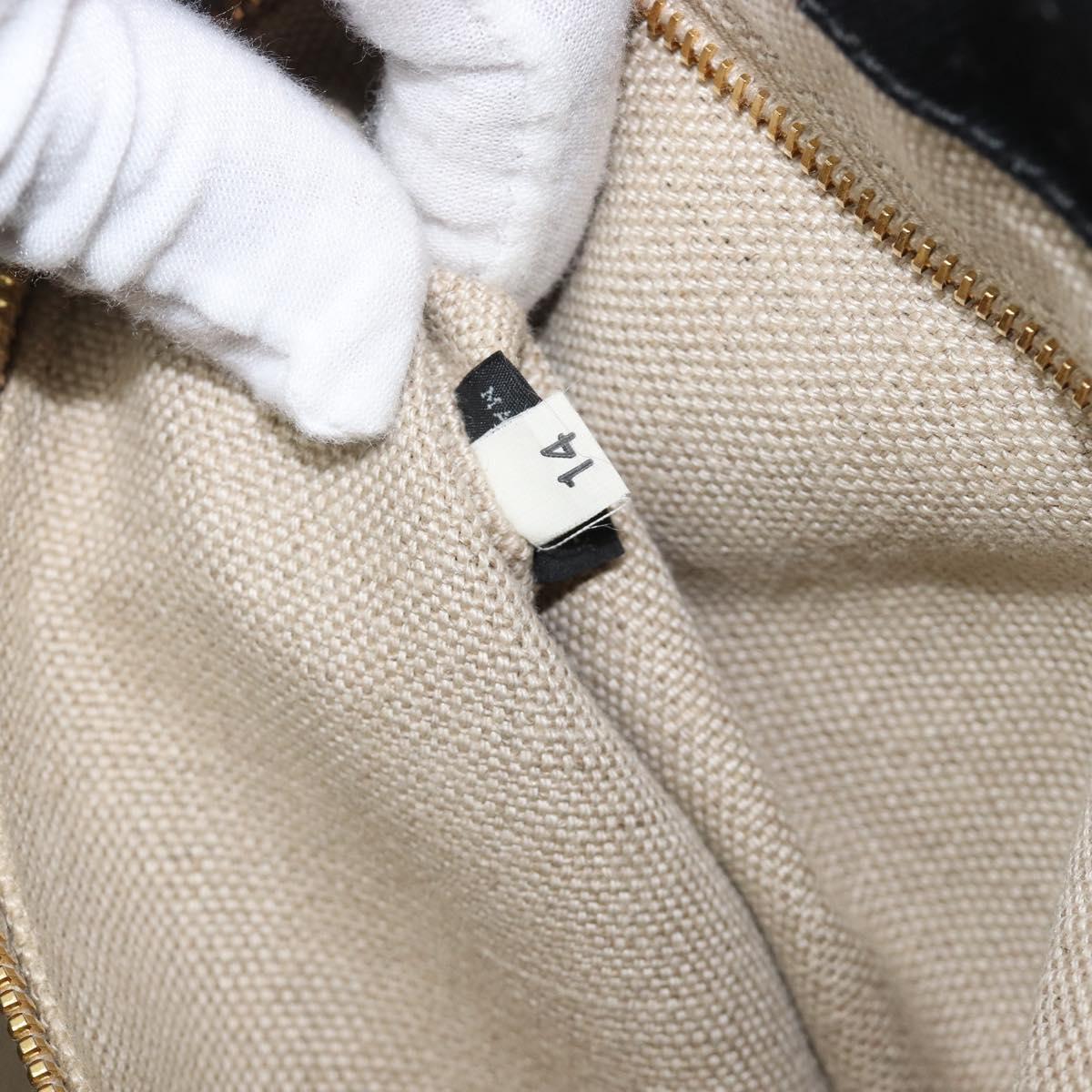 PRADA Canapa GM Hand Bag Canvas Black Pink Auth 201284