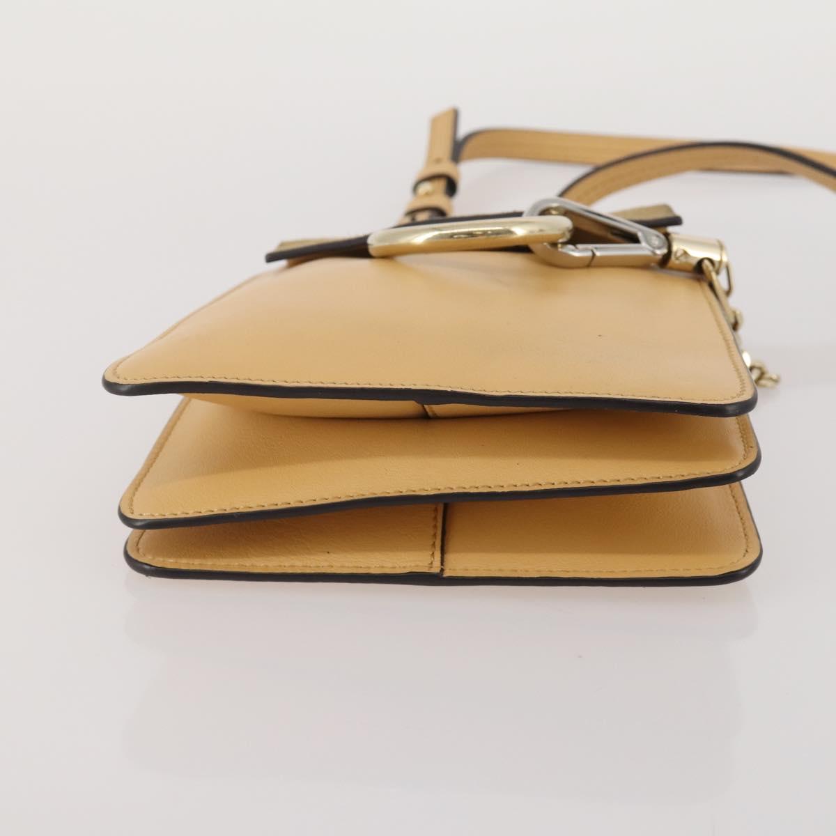 Chloe Fay Shoulder Bag Suede Beige Gold Tone Auth 201285