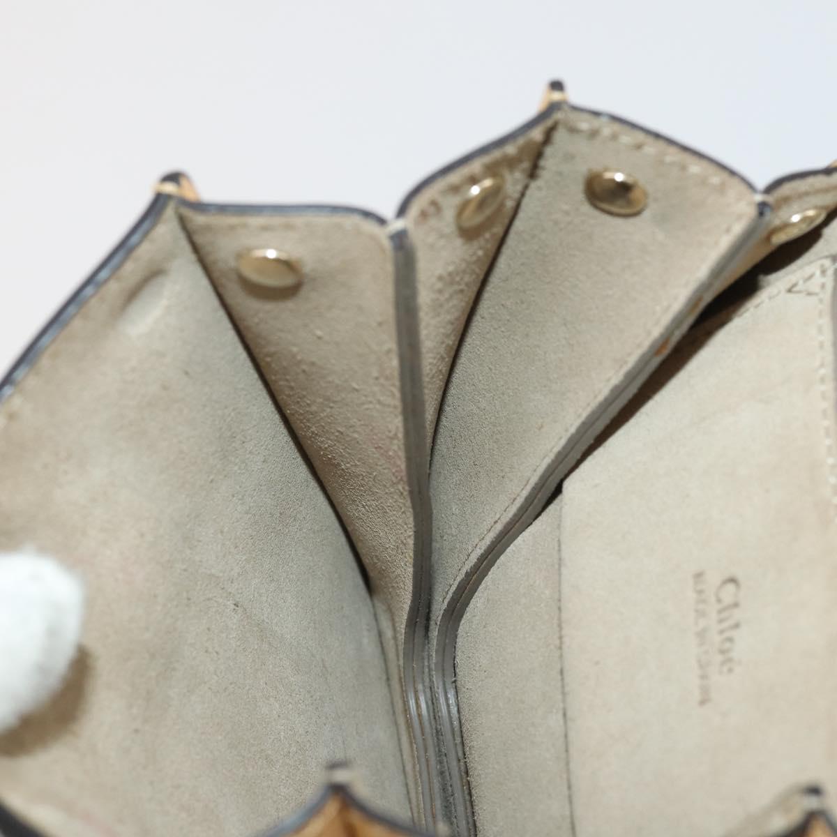 Chloe Fay Shoulder Bag Suede Beige Gold Tone Auth 201285