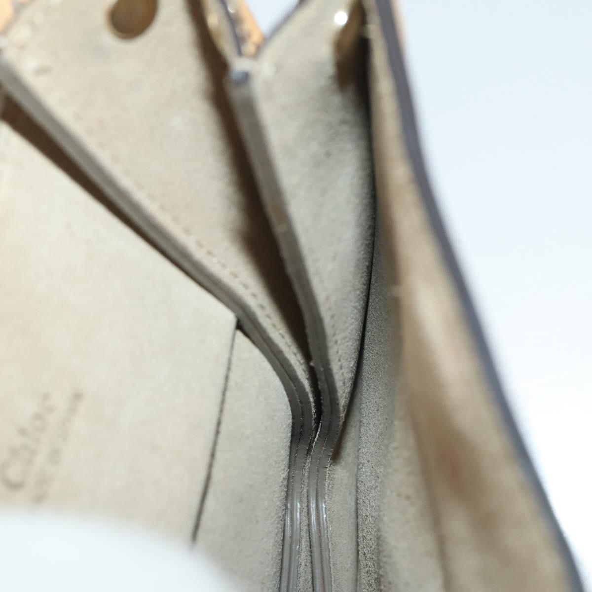 Chloe Fay Shoulder Bag Suede Beige Gold Tone Auth 201285
