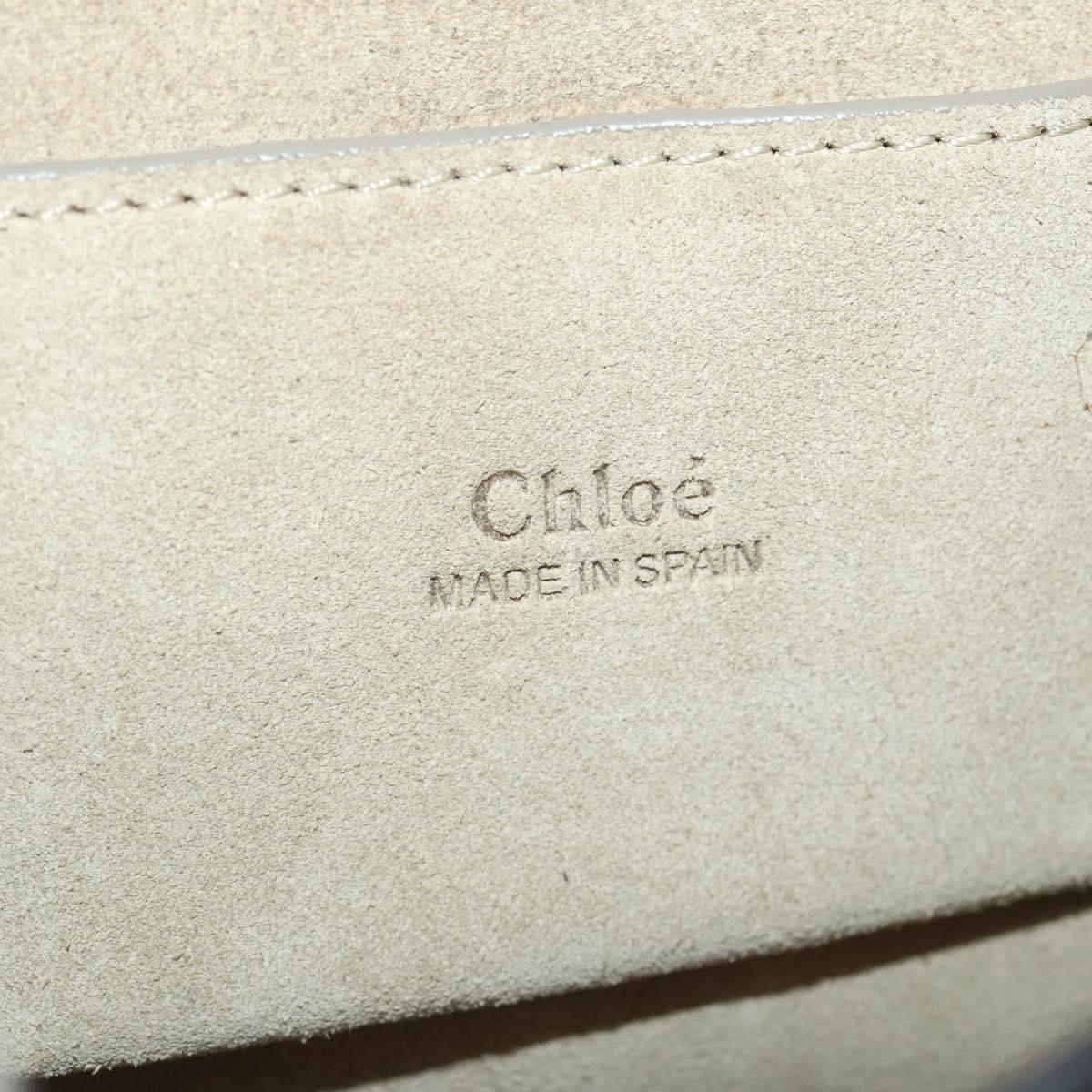 Chloe Fay Shoulder Bag Suede Beige Gold Tone Auth 201285