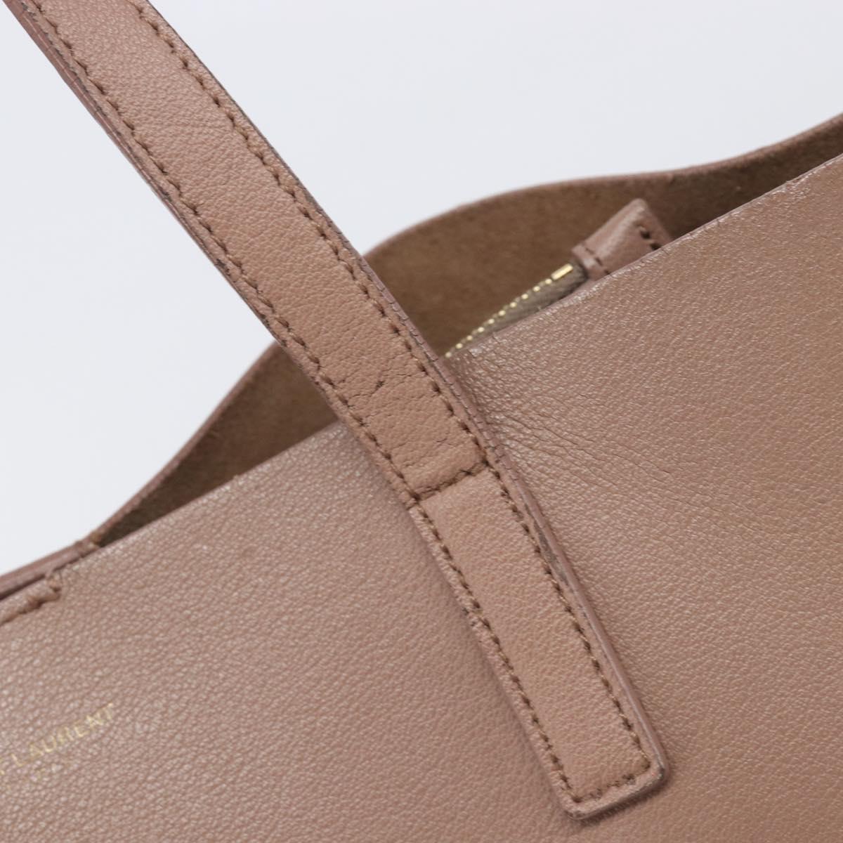 SAINT LAURENT Tote Bag Leather Pink Gold Tone 394195 Auth 201292
