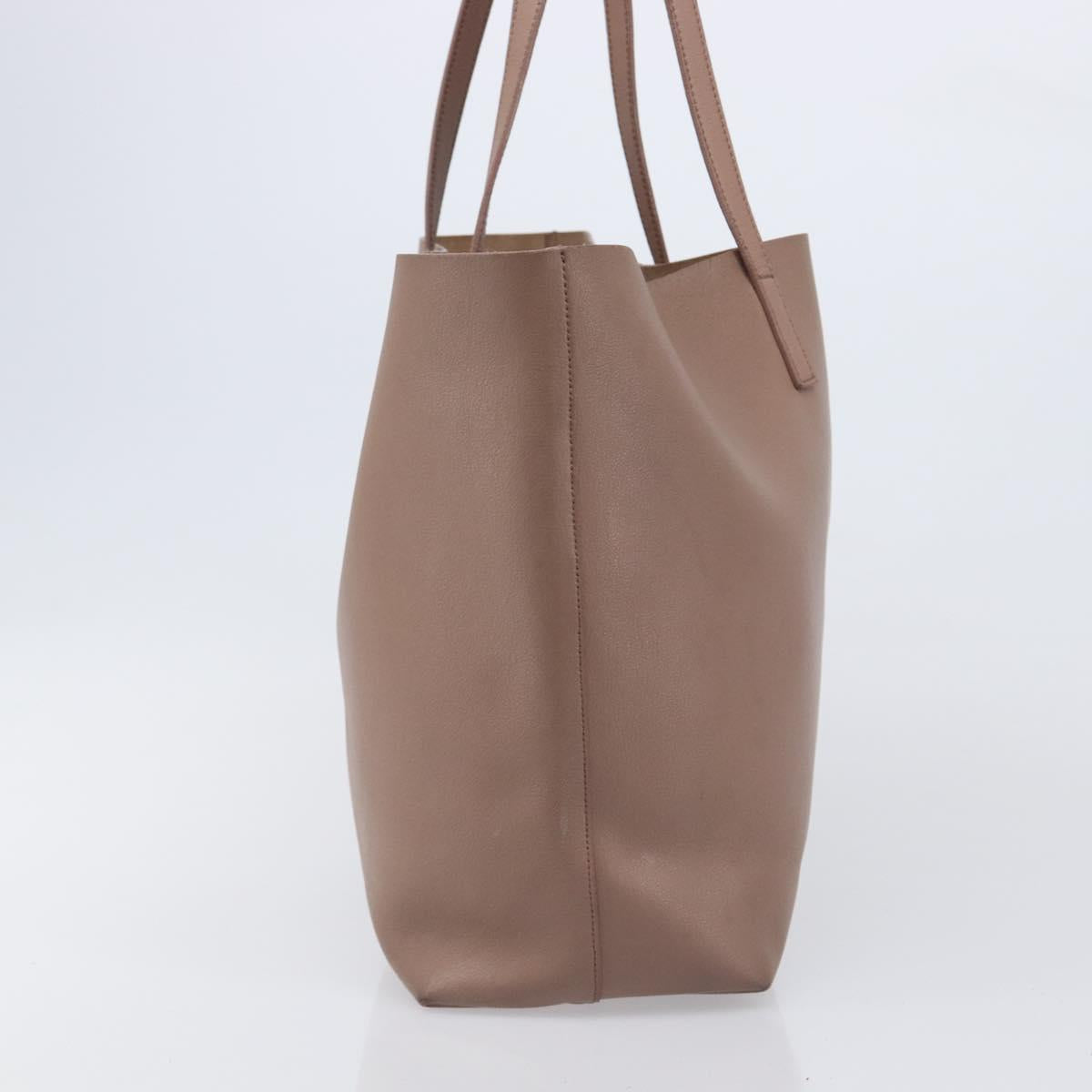 SAINT LAURENT Tote Bag Leather Pink Gold Tone 394195 Auth 201292