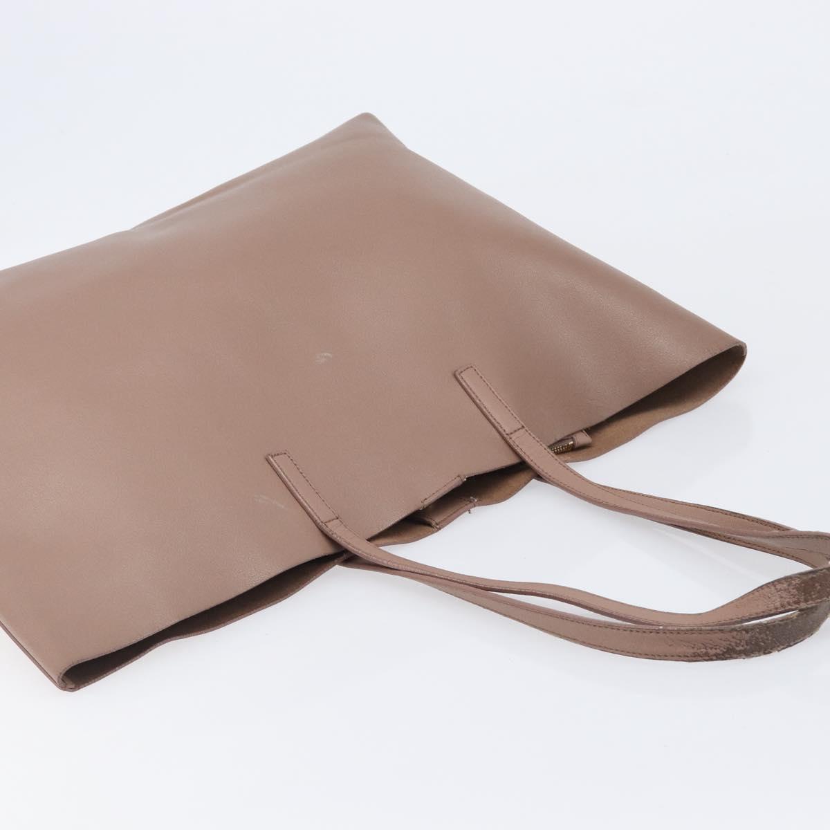 SAINT LAURENT Tote Bag Leather Pink Gold Tone 394195 Auth 201292