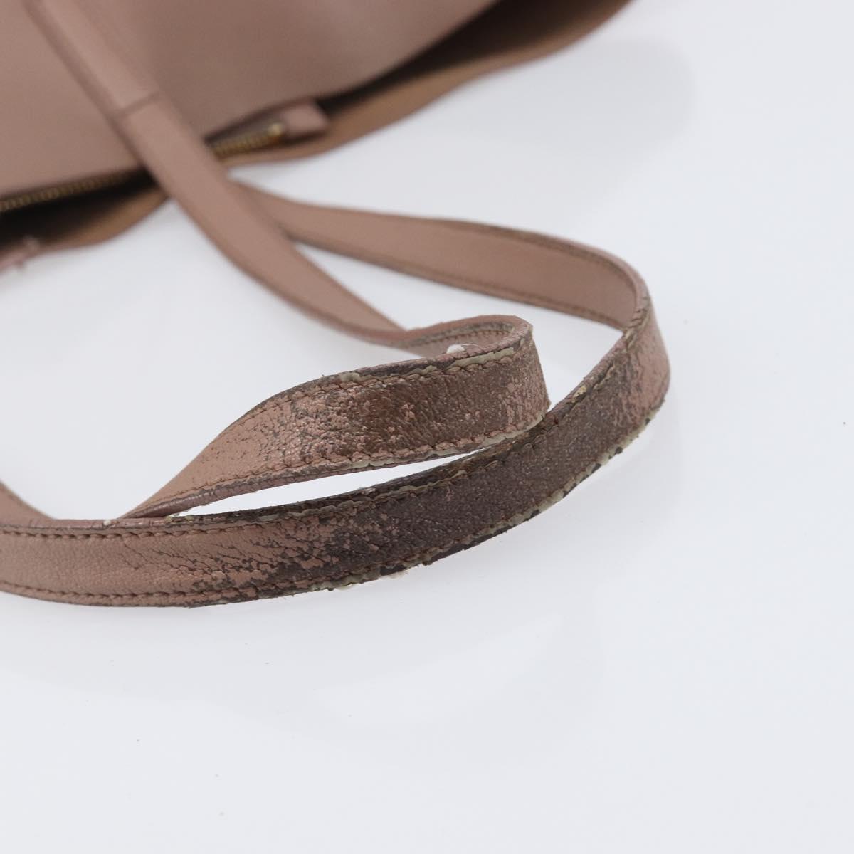 SAINT LAURENT Tote Bag Leather Pink Gold Tone 394195 Auth 201292
