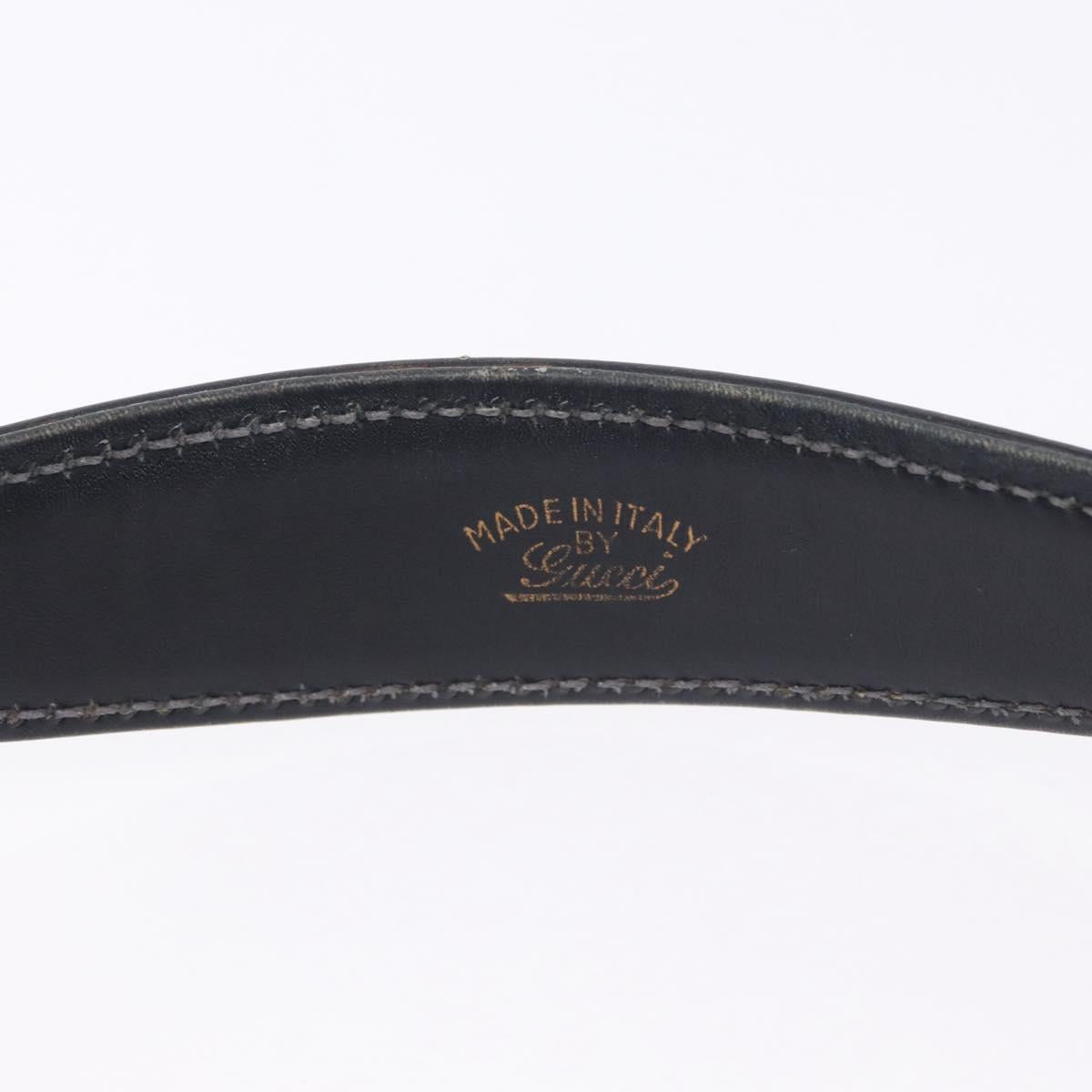 GUCCI Jackie Hand Bag Leather Navy Gold Tone Auth 201295V