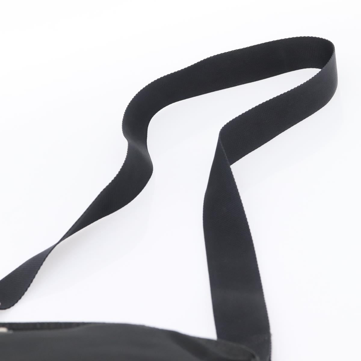 PRADA Shoulder Bag Nylon Black Silver Auth 201298