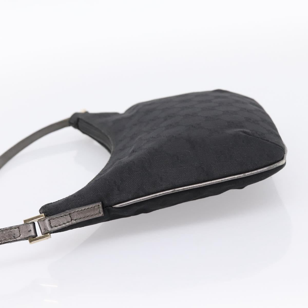 GUCCI GG Canvas Hand Bag Black Gold Tone 005 0813 Auth 201302