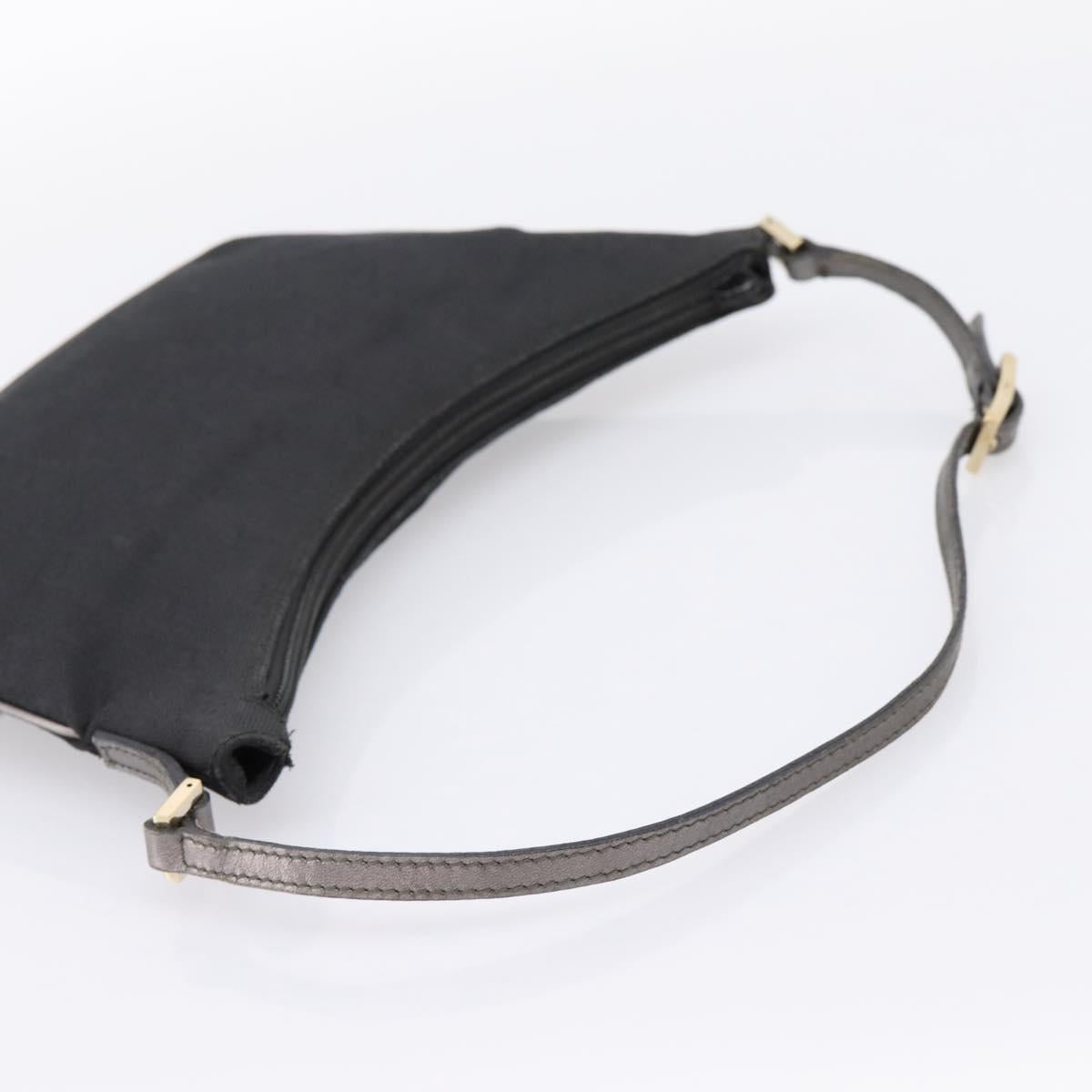 GUCCI GG Canvas Hand Bag Black Gold Tone 005 0813 Auth 201302