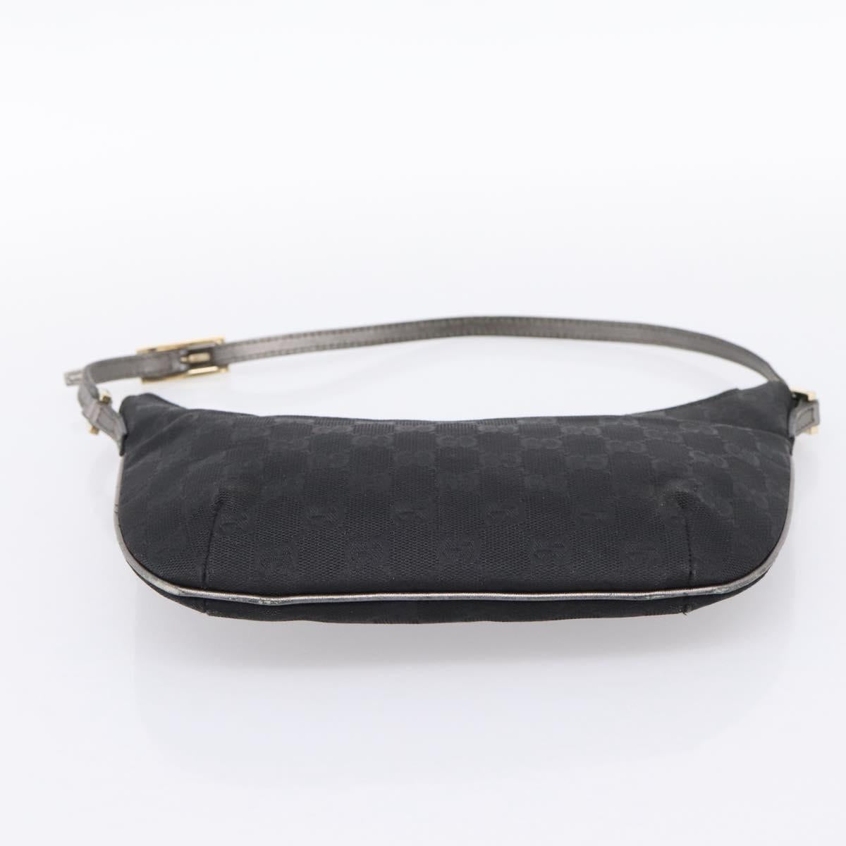 GUCCI GG Canvas Hand Bag Black Gold Tone 005 0813 Auth 201302