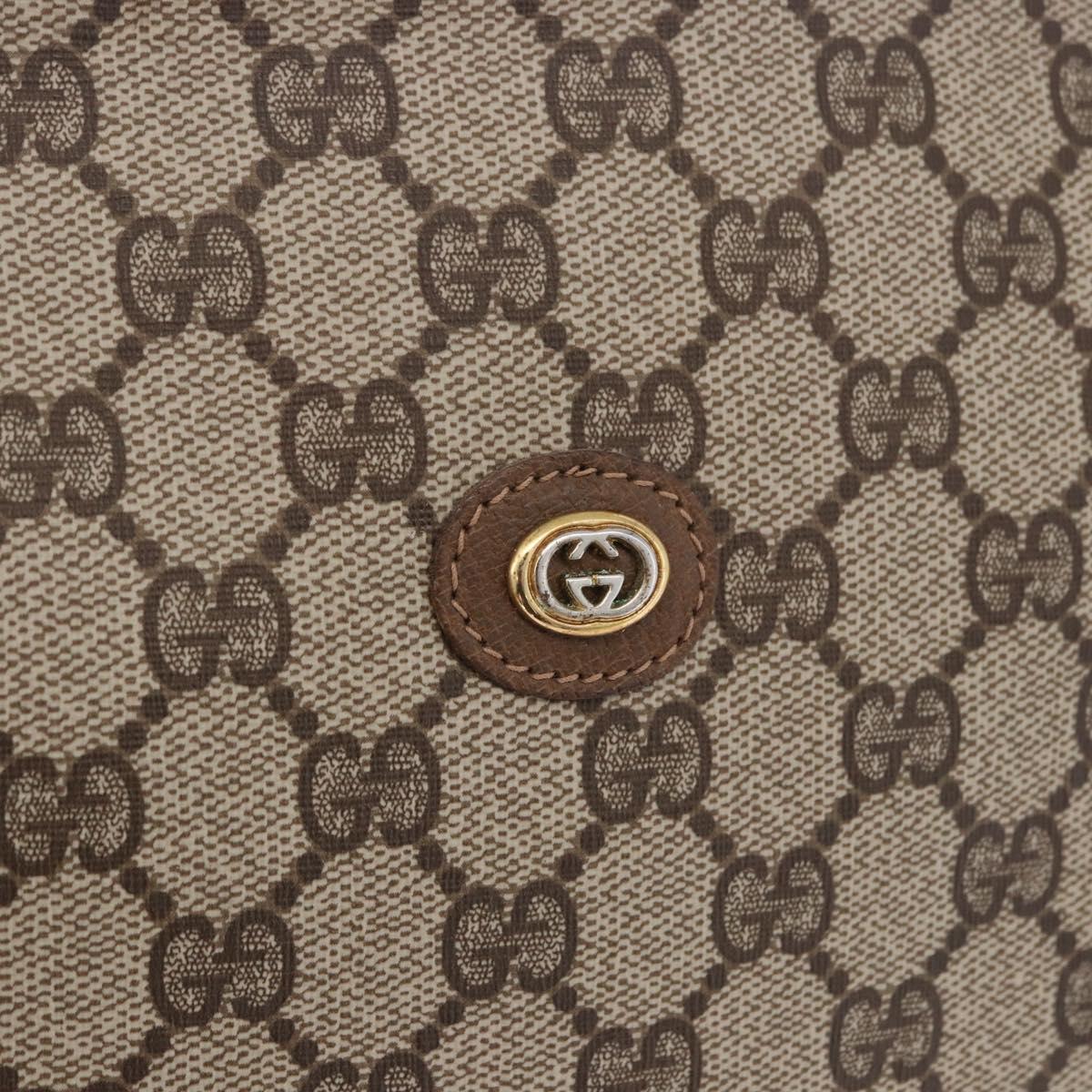 GUCCI GG Supreme Clutch Bag PVC Beige Gold Tone 89 01 029 Auth 201303
