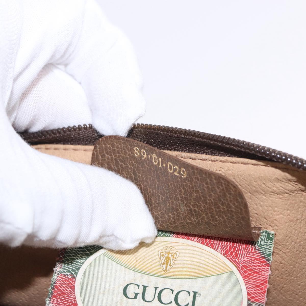 GUCCI GG Supreme Clutch Bag PVC Beige Gold Tone 89 01 029 Auth 201303