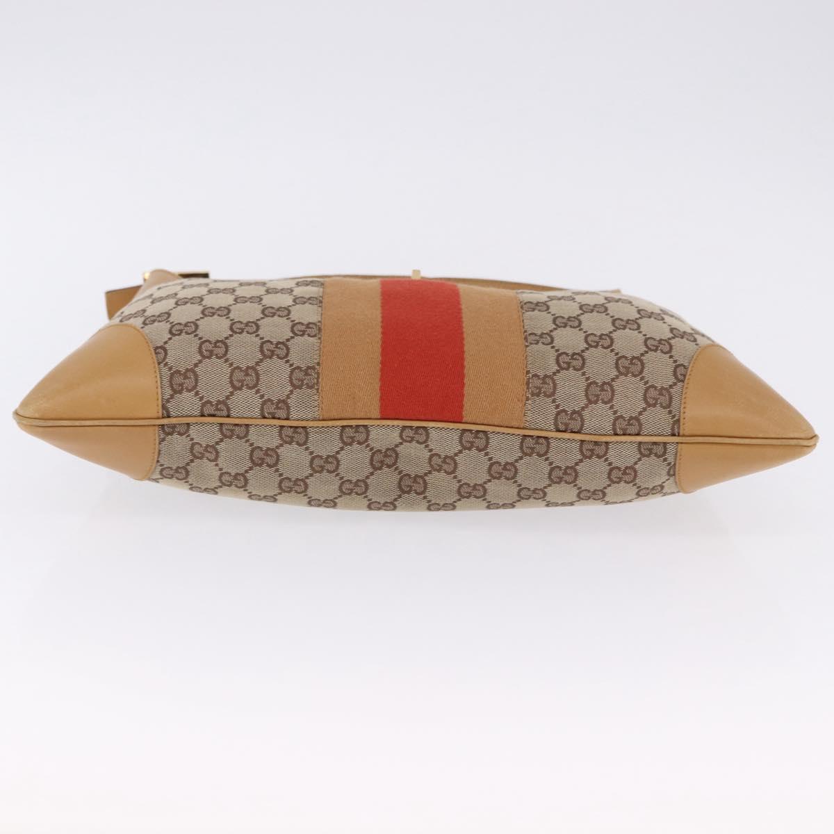 GUCCI GG Canvas Jackie Sherry Line Hand Bag Beige Gold Tone 001 4075 Auth 201304