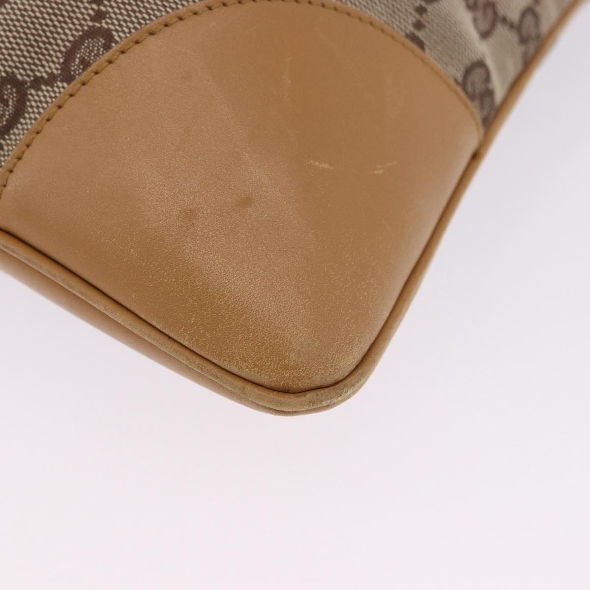 GUCCI GG Canvas Jackie Sherry Line Hand Bag Beige Gold Tone 001 4075 Auth 201304