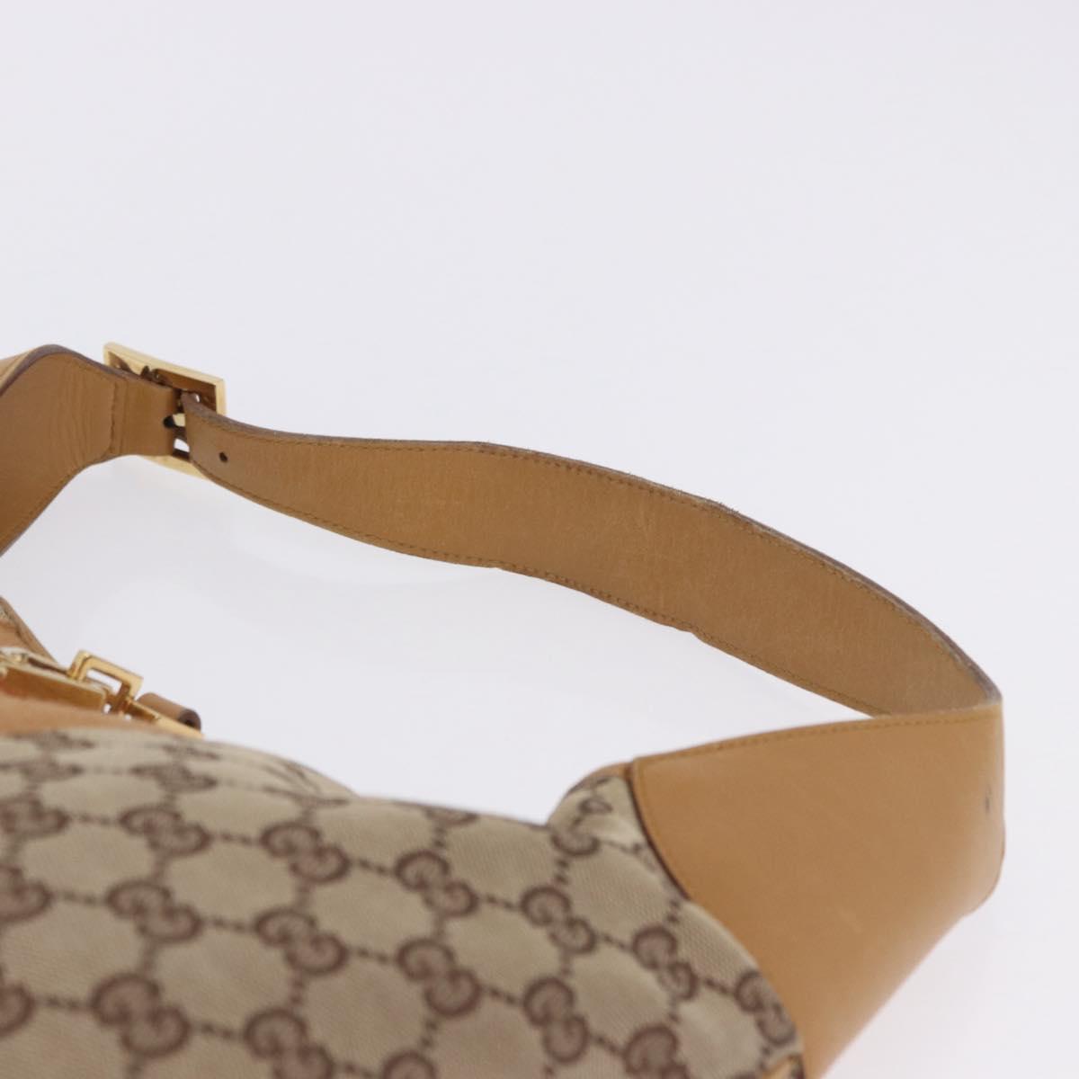 GUCCI GG Canvas Jackie Sherry Line Hand Bag Beige Gold Tone 001 4075 Auth 201304