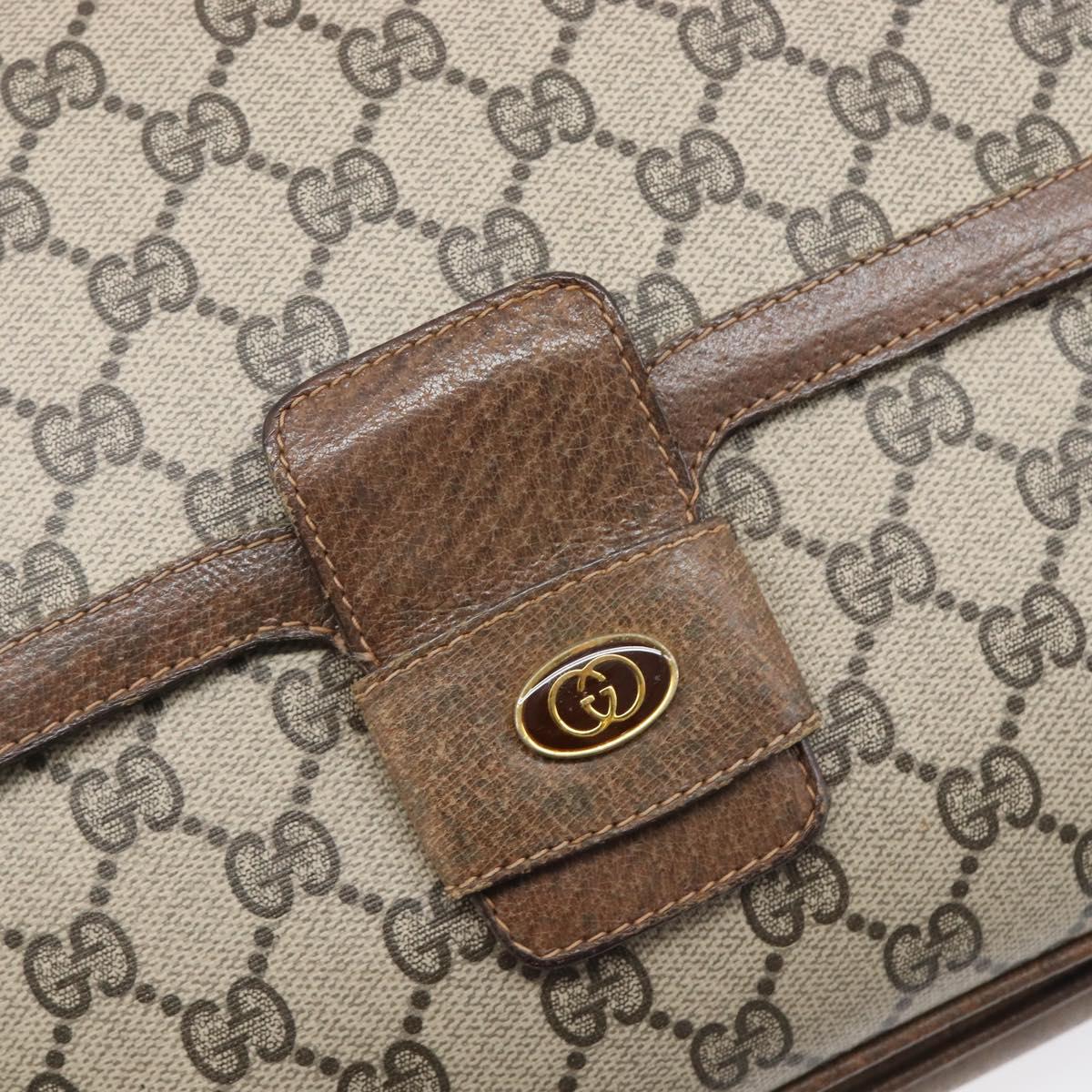 GUCCI GG Supreme Shoulder Bag PVC Beige Gold Tone 1 001 4084 Auth 201306