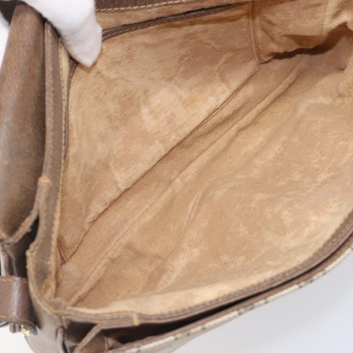 GUCCI GG Supreme Shoulder Bag PVC Beige Gold Tone 1 001 4084 Auth 201306