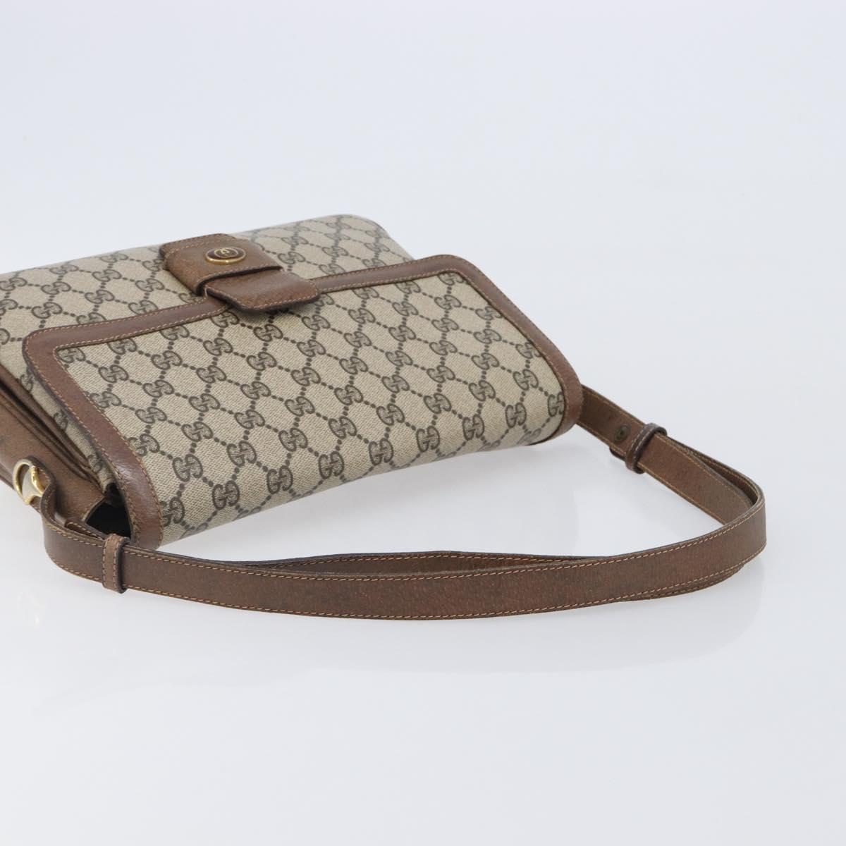 GUCCI GG Supreme Shoulder Bag PVC Beige Gold Tone 1 001 4084 Auth 201306