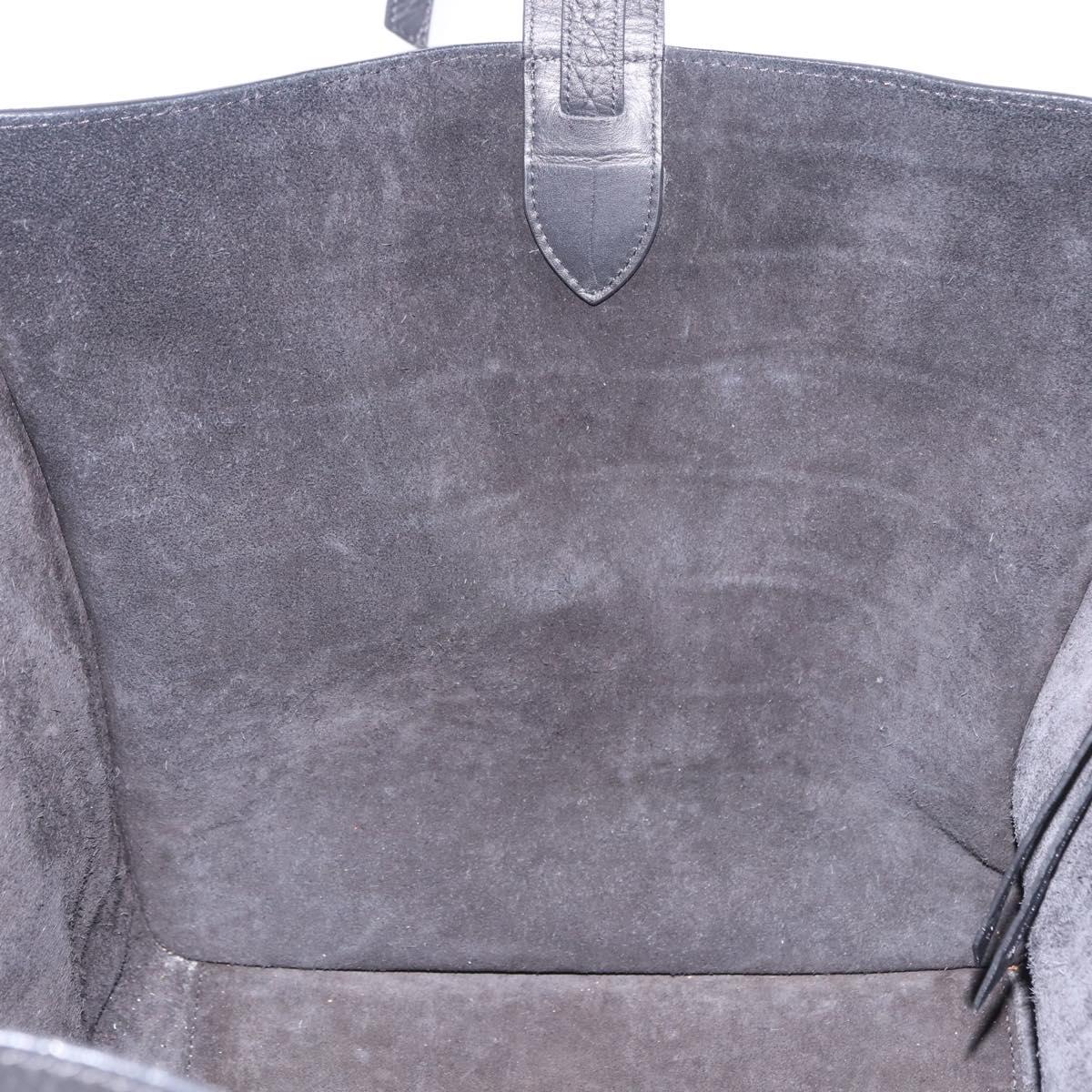 CELINE Luggage Phantom Shopper Hand Bag Leather Black Gold Tone Auth 201314V