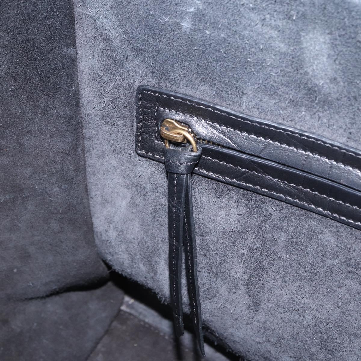 CELINE Luggage Phantom Shopper Hand Bag Leather Black Gold Tone Auth 201314V