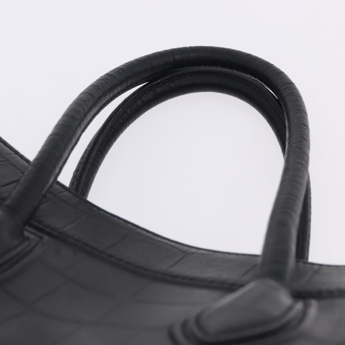 CELINE Luggage Phantom Shopper Hand Bag Leather Black Gold Tone Auth 201314V