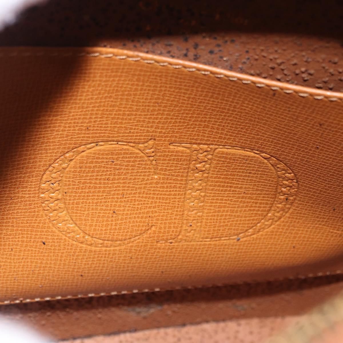 Christian Dior Hand Bag Leather Brown Gold Tone Auth 201316