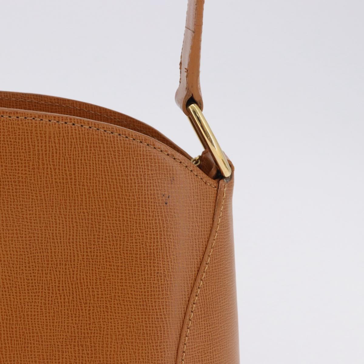 Christian Dior Hand Bag Leather Brown Gold Tone Auth 201316