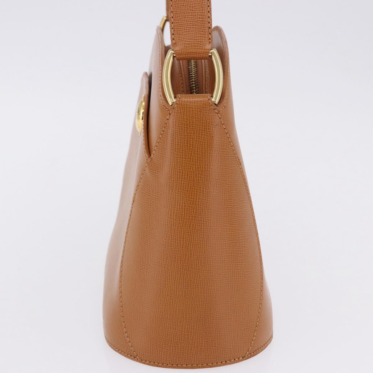 Christian Dior Hand Bag Leather Brown Gold Tone Auth 201316