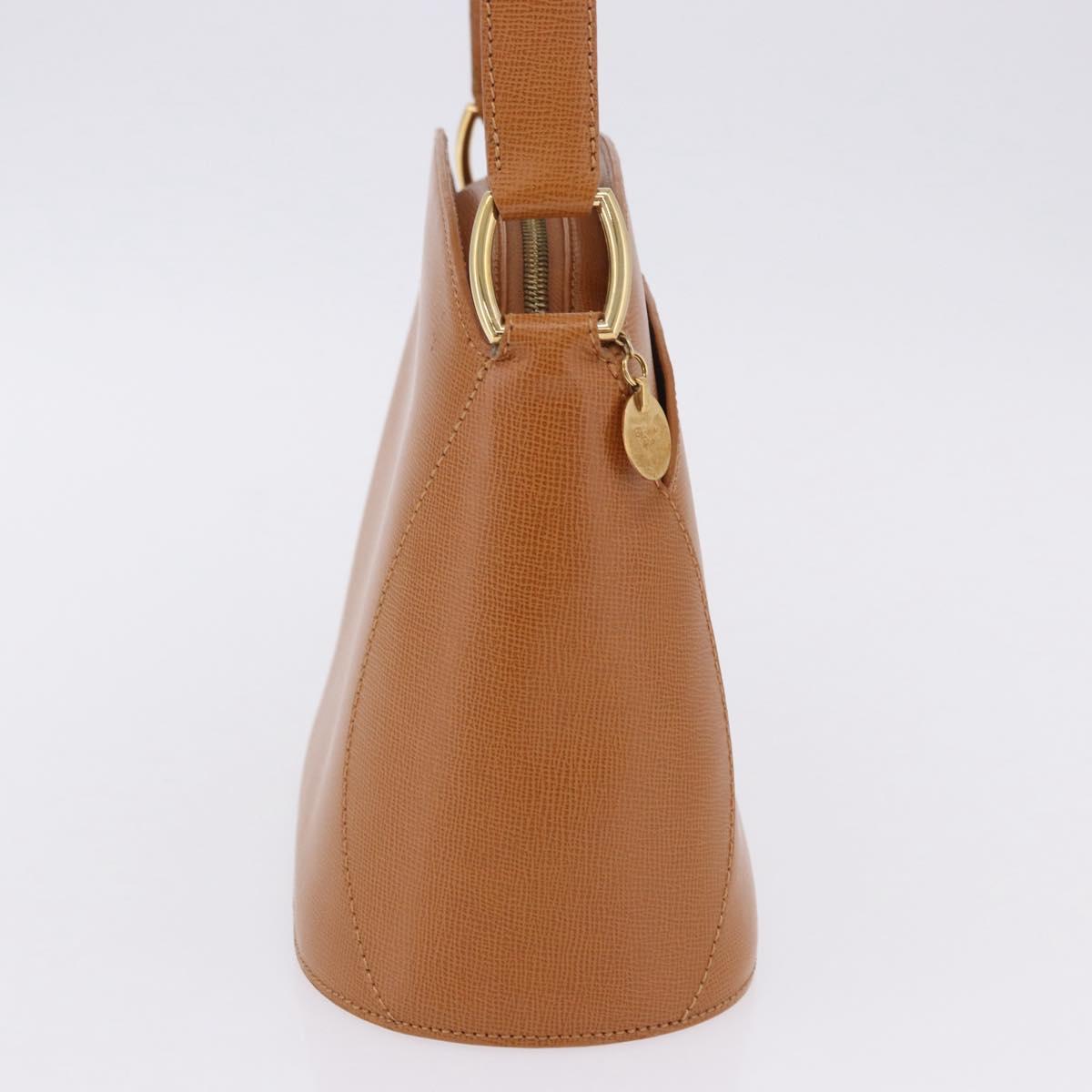 Christian Dior Hand Bag Leather Brown Gold Tone Auth 201316