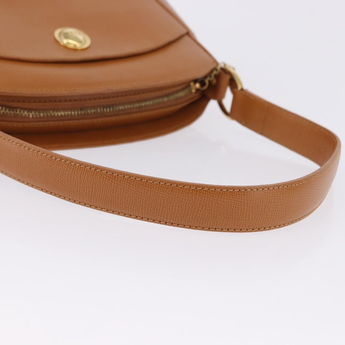 Christian Dior Hand Bag Leather Brown Gold Tone Auth 201316